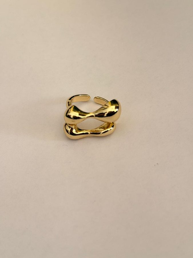 Double Wave Infinity Ring view 1